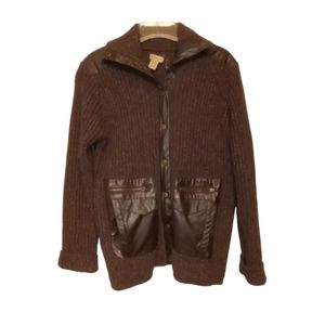 Ruff Hewn Vintage Unique Lambswool Ramie Cotton Brown Women's Sweater Size M